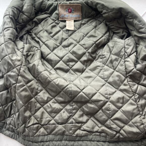 BB Dakota Sz M Military Style Jacket Green Quilted Boho Bella Mock Neck FLAW - Picture 6 of 12